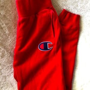 Champion Red Reverse Weave sweatpants Sz Small